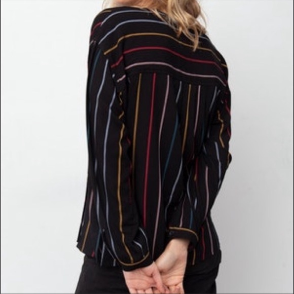 Rails Nina Jordan Striped Boho Shirt Size Medium - Picture 2 of 7